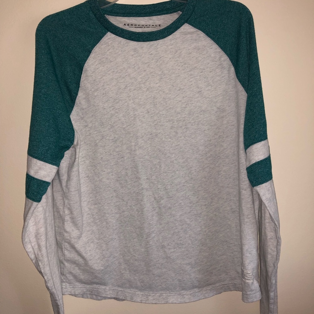 Baseball Tee with Striped Sleeve